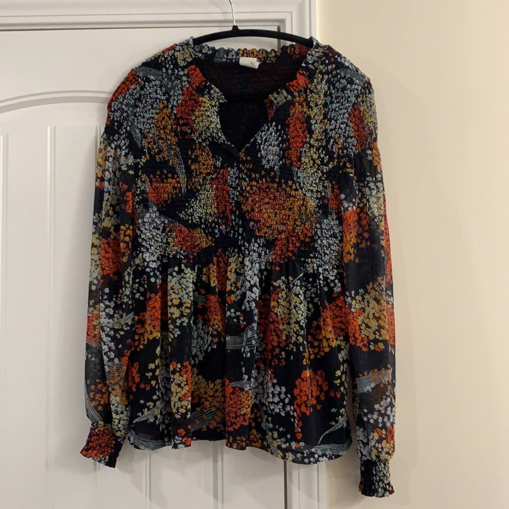 Akemi + Kin floral smocked blouse, size M - Picture 2 of 6
